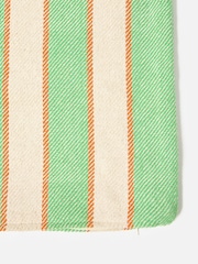 Oliver Bonas Green/White Woven Stripe Cushion Cover - Image 2 of 3