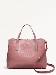 Radley Medium Pink Dukes Place Faux Croc Zip Top Grab Bag - Image 1 of 4