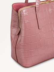Radley Medium Pink Dukes Place Faux Croc Zip Top Grab Bag - Image 4 of 4