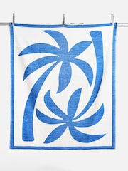 Oliver Bonas Blue Palmier Reversible Jacquard Throw - Image 4 of 6