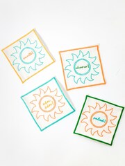 Oliver Bonas Set of 4 White Sol Embroidered Cocktail Napkins - Image 1 of 5