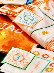 Oliver Bonas Set of 4 White Sol Embroidered Cocktail Napkins - Image 5 of 5