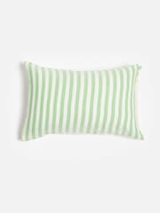 Oliver Bonas Set of 2 Green Stripe Muslin Pillowcases - Image 3 of 5