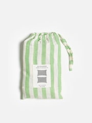 Oliver Bonas Set of 2 Green Stripe Muslin Pillowcases - Image 5 of 5