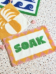 Oliver Bonas Pink/Green Soak Bathmat - Image 5 of 5