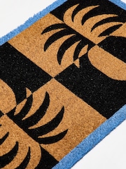 Oliver Bonas Black Pineapple Chequerboard Doormat - Image 4 of 4