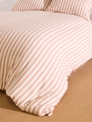 Oliver Bonas Pink Stripe Muslin Bedlinen Set King - Image 2 of 6