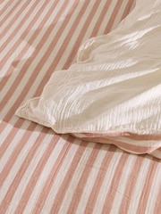 Oliver Bonas Pink Stripe Muslin Bedlinen Set King - Image 4 of 6
