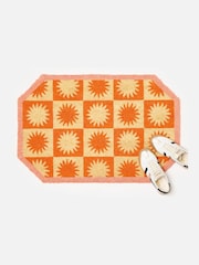 Oliver Bonas Orange Sun Chequerboard Doormat - Image 2 of 4