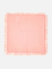 Oliver Bonas Pink Reversible Fringed Cushion Cover - Image 2 of 6
