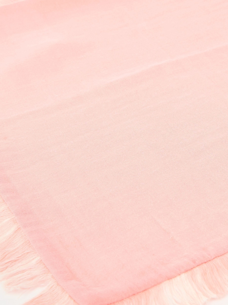 Oliver Bonas Pink Reversible Fringed Cushion Cover - Image 2 of 5 Oliver Bonas Pink Reversible Fringed Cushion Cover - Image 2 of 5
