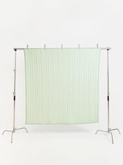 Oliver Bonas Green/Blue Quilted Stripe Bedspread - Image 6 of 6