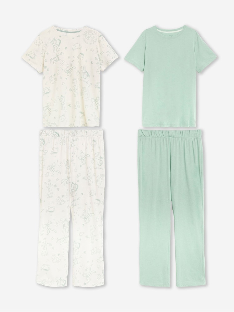 Simply Be Value 2 Pack Pyjamas Set - Imagen 1 de 5