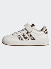 adidas White Grand Court 3.0 Elastic Lace Kids Trainers - Image 10 of 10
