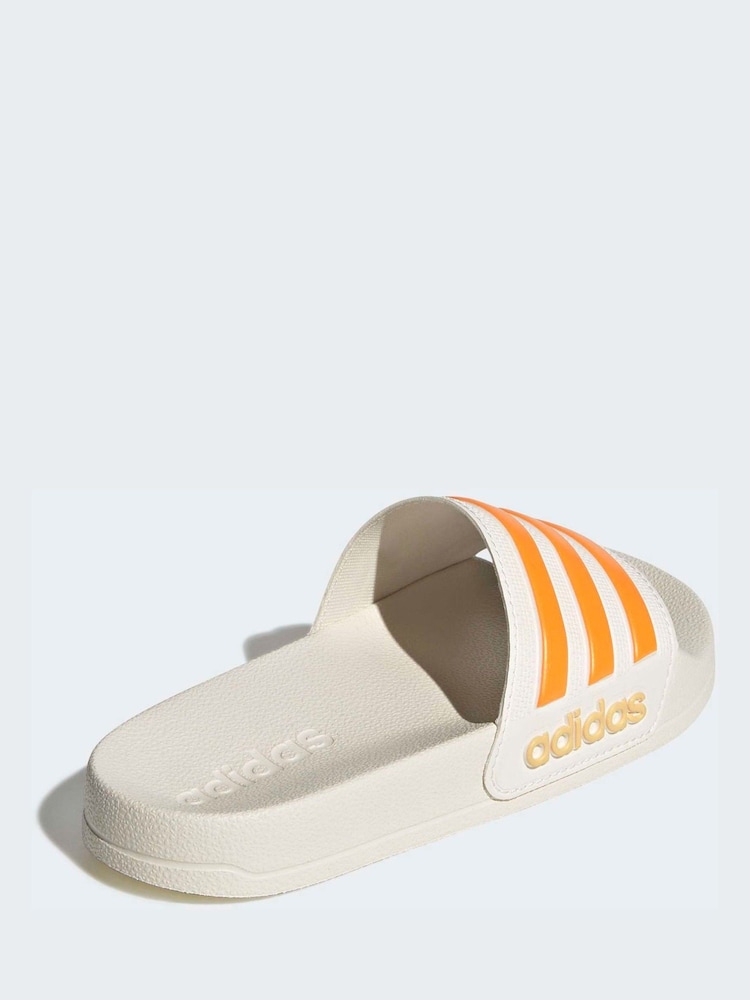 adidas White Adilette Kids Swim Sandals - Image 2 of 9 adidas White Adilette Kids Swim Sandals - Image 2 of 9