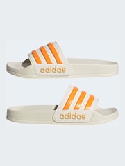 adidas White Adilette Kids Swim Sandals - Image 5 of 9