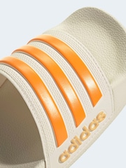 adidas White Adilette Kids Swim Sandals - Image 8 of 9