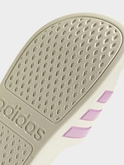 adidas White/Pink Adilette Kids Swim Sandals - Image 9 of 9