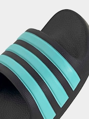 adidas Black/Blue Adilette Kids Swim Sandals - Image 9 of 10