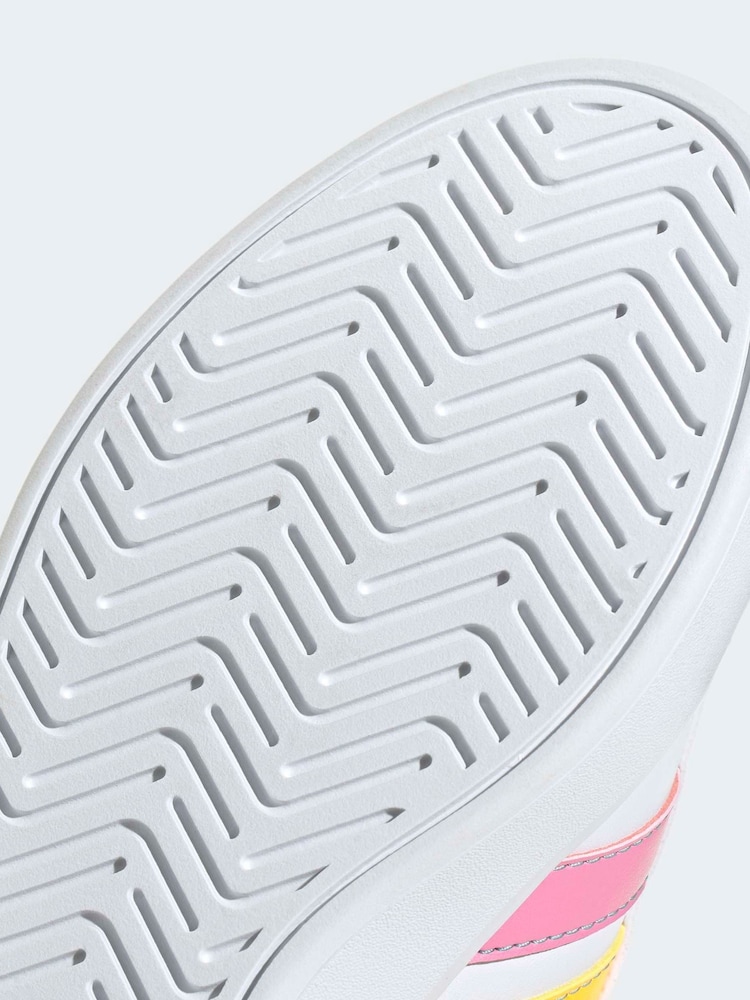 adidas White/Multi Grand Court 3.0 Junior Trainers - Image 9 of 9