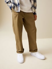 Rjava - Raztegljivo Chino hlače (3-17let) - Slika 1 iz 3