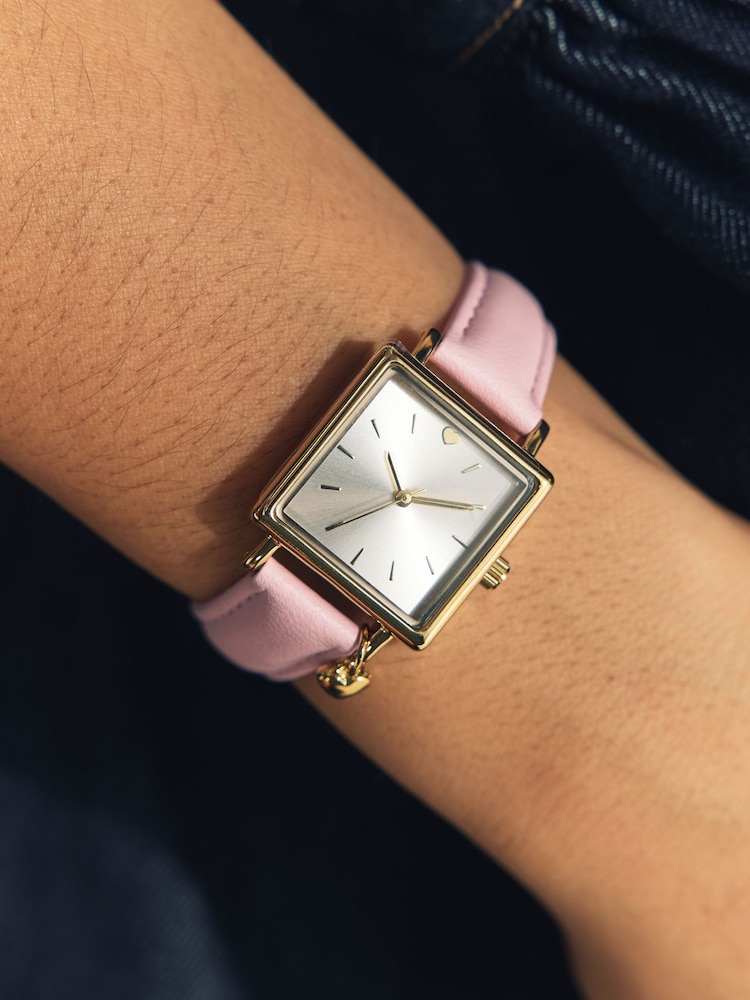 Pink Heart Charm Detail Watch - Image 1 of 5