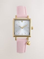 Pink Heart Charm Detail Watch - Image 4 of 5