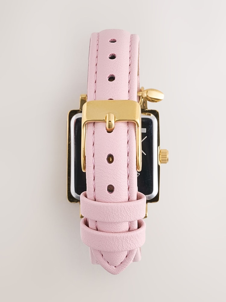 Pink Heart Charm Detail Watch - Image 5 of 5