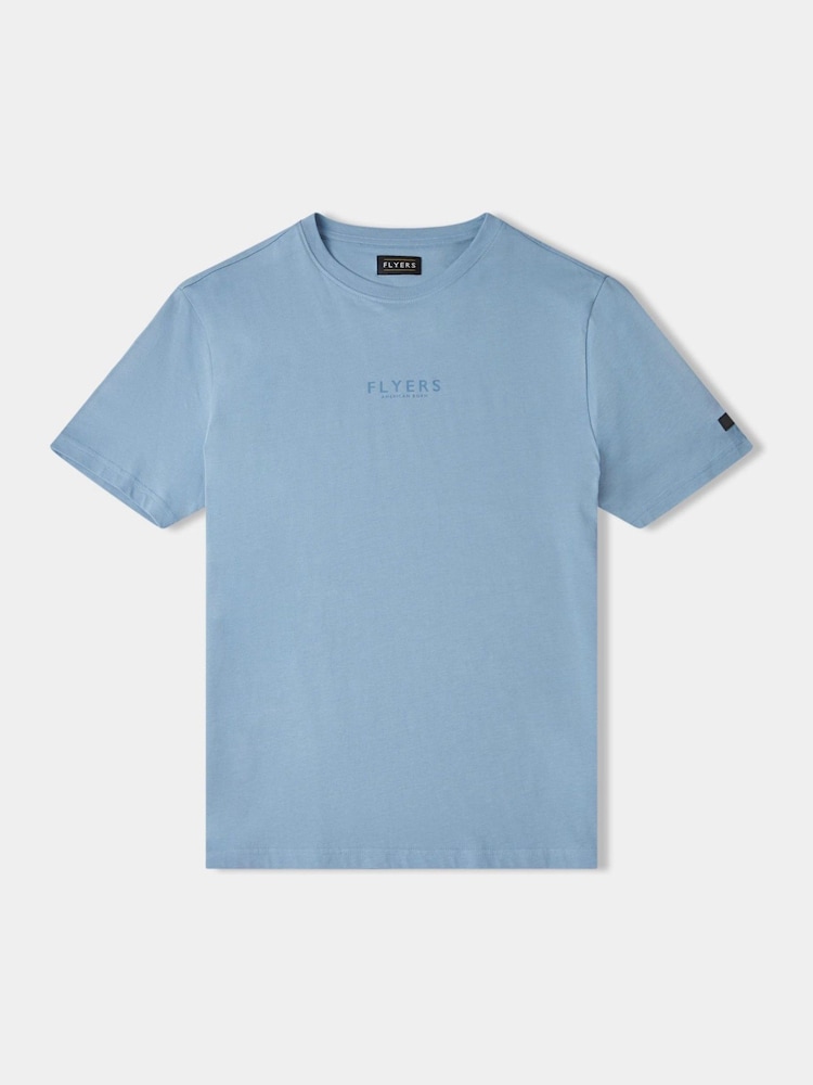 Flyers Mens Blue Print T-Shirt - Image 1 of 3