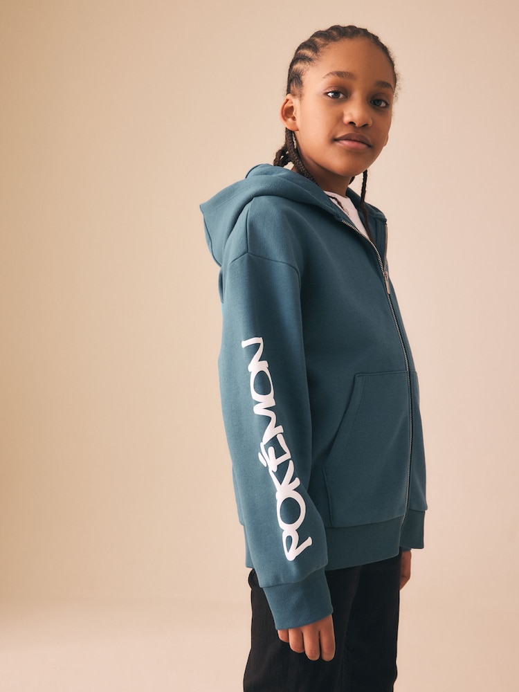 Verde azulado - Pokemon Zip Through Hoodie (4-16yrs) - Imagen 3 de 3 Verde azulado - Pokemon Zip Through Hoodie (4-16yrs) - Imagen 3 de 3