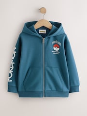 Teal Blue Pokemon Zip Through Hoodie (4-16yrs) - Image 4 of 7