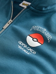 Teal Blue Pokemon Zip Through Hoodie (4-16yrs) - Image 6 of 7