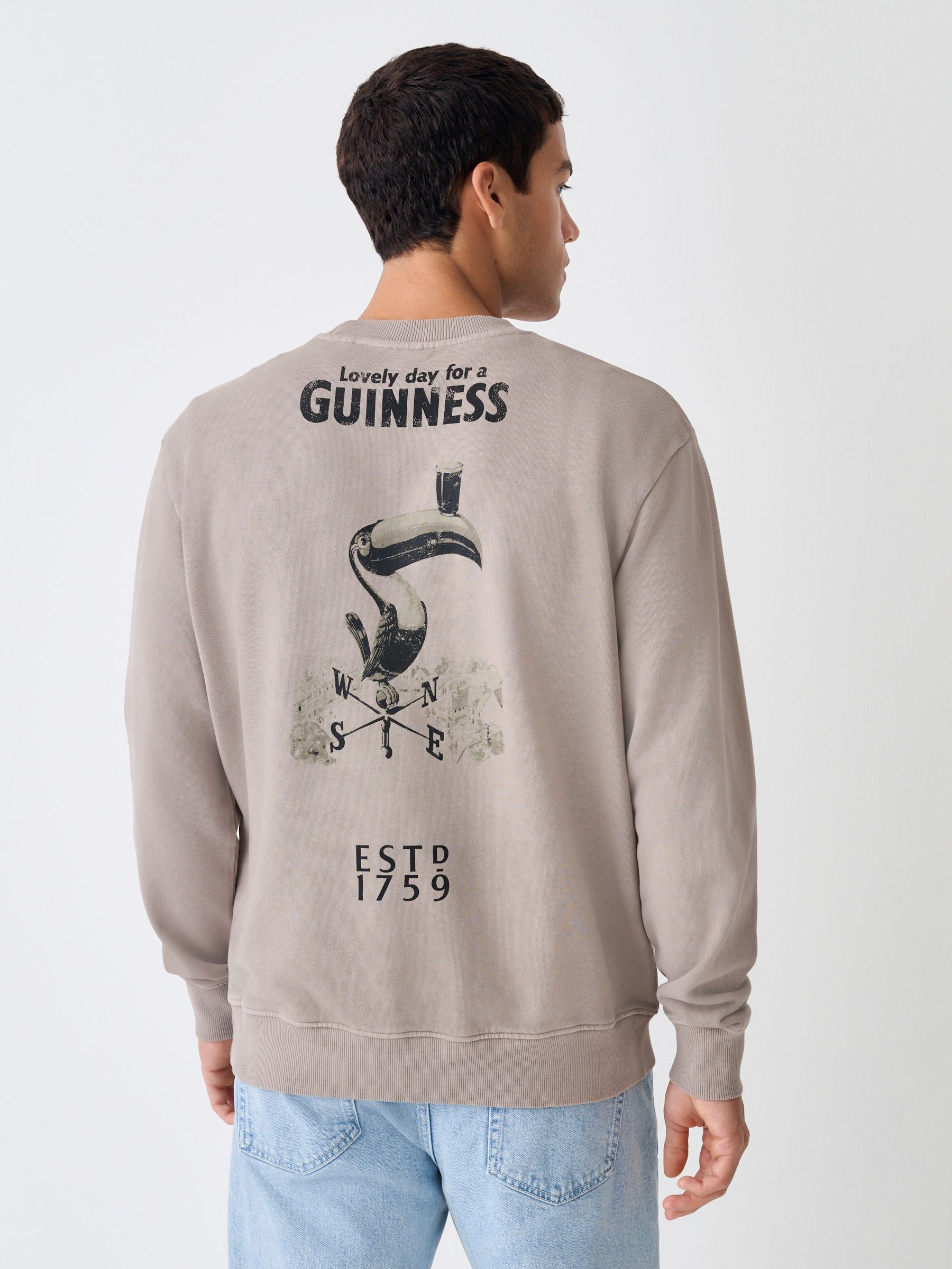 Buy Neutral Stone Guinness Graphic Crew Neck Sweatshirt from Next USA