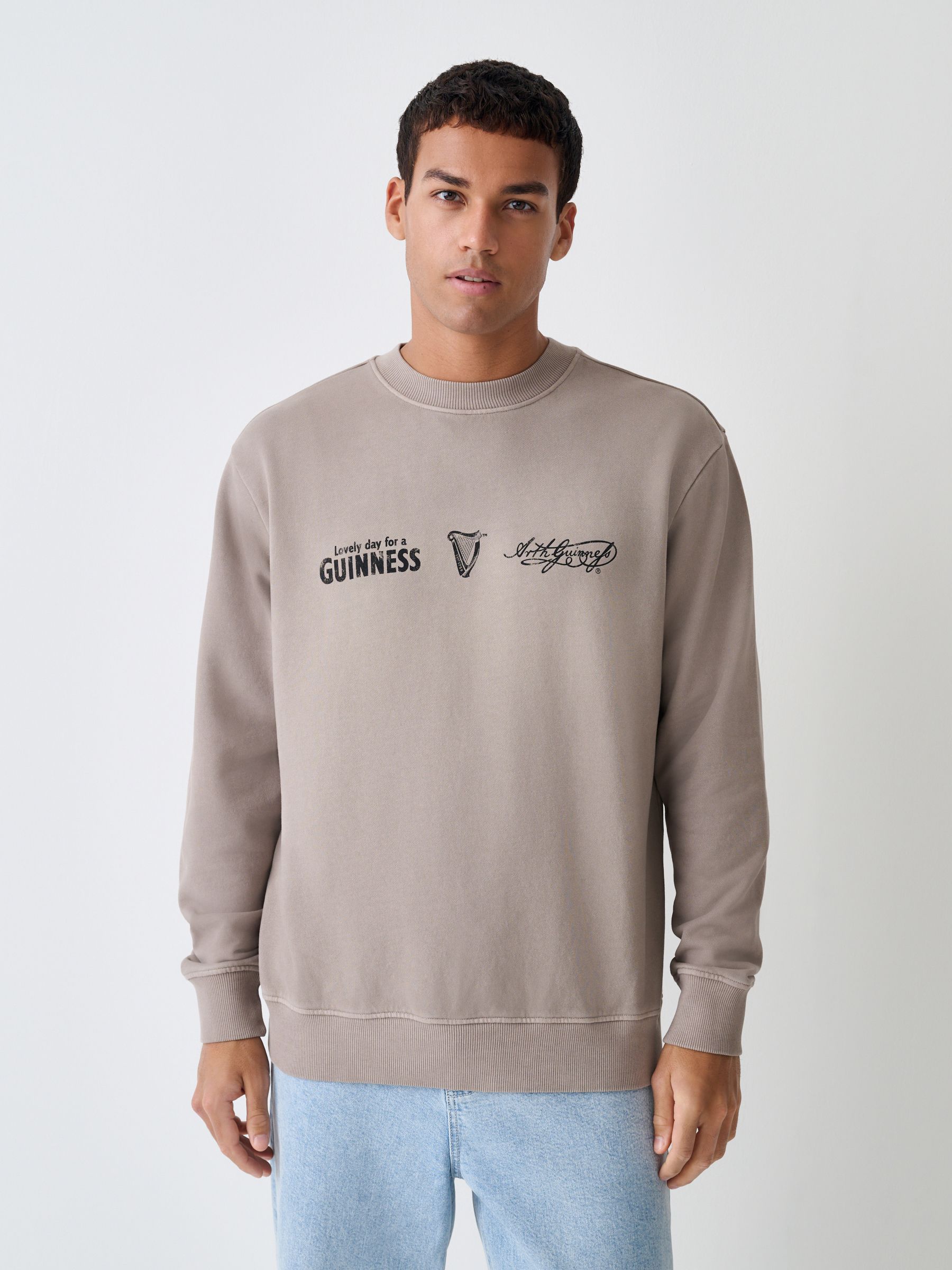Buy Neutral Stone Guinness Graphic Crew Neck Sweatshirt from Next USA
