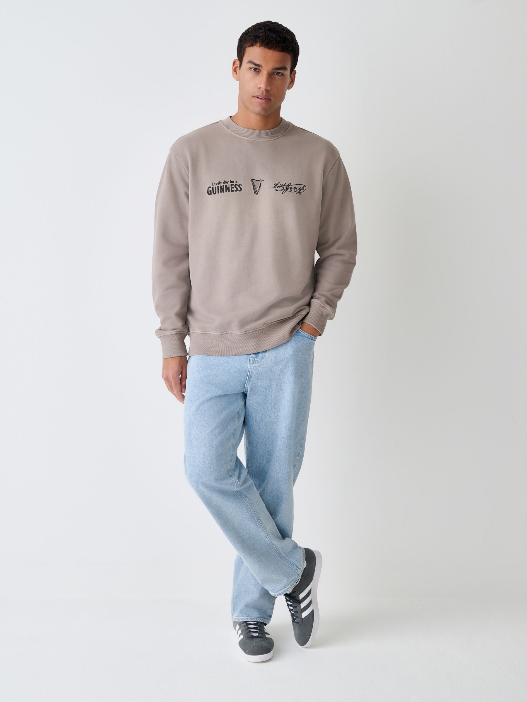Buy Neutral Stone Guinness Graphic Crew Neck Sweatshirt from Next USA