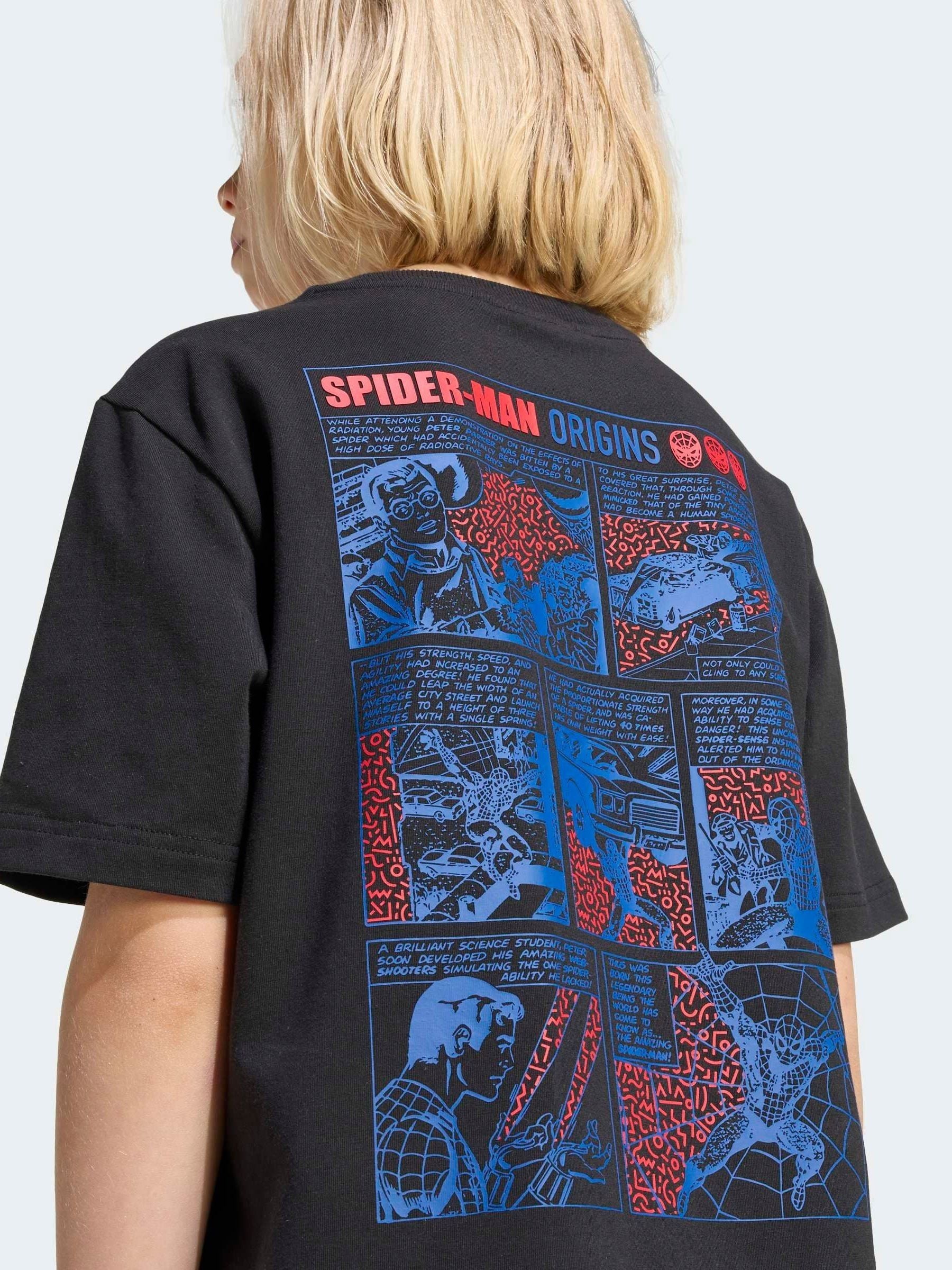 Buy adidas Black Marvel Spider-Man Graphic T-Shirt from Next USA