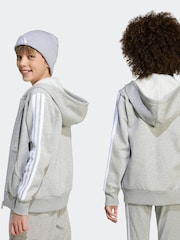 adidas Grey Essentials Full Zip Kids Hoodie - Image 8 of 9