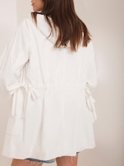 Mint Velvet White Lightweight Hooded Parka - Image 3 of 7