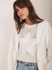 Mint Velvet White Lightweight Hooded Parka - Image 5 of 7