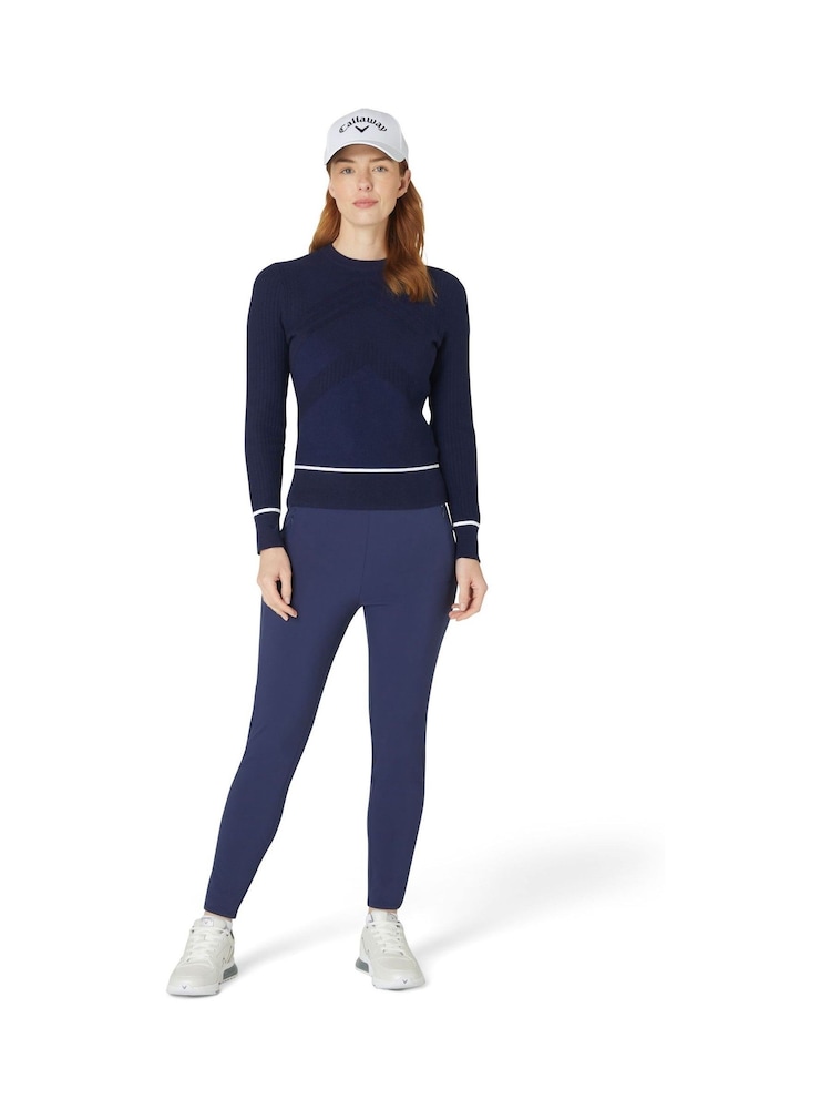 Callaway Apparel Blue Chev Sweater with Tipping - Image 2 of 4