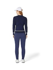Callaway Apparel Blue Chev Sweater with Tipping - Image 3 of 4