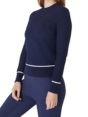 Callaway Apparel Blue Chev Sweater with Tipping - Image 4 of 4