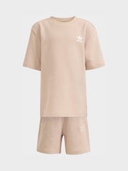 adidas Originals Neutral Oversized Waffle Short T-Shirt Little Kids Set - Image 7 of 8