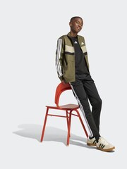 adidas Dark Green Seasonal Essentials Tiberio 3-Stripes Tricot Kids Tracksuit - Image 1 of 6