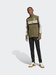 adidas Dark Green Seasonal Essentials Tiberio 3-Stripes Tricot Kids Tracksuit - Image 2 of 6