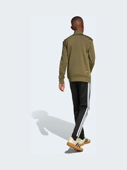 adidas Dark Green Seasonal Essentials Tiberio 3-Stripes Tricot Kids Tracksuit - Image 3 of 6