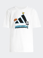 adidas White Minecraft Little Kids Training T-Shirt - Image 7 of 7