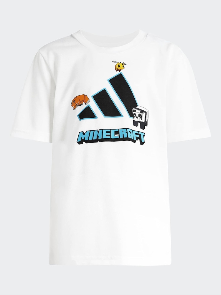 adidas White Minecraft Little Kids Training T-Shirt - Image 7 of 7