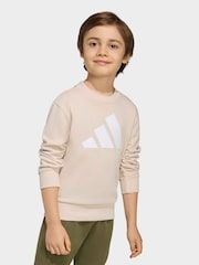 adidas Brown Essentials Little Kids  Sweat Top and Joggers Set - Image 1 of 8