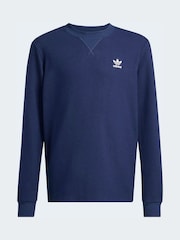 כחול  - adidas Originals Waffle Long Sleeved Top - תמונה 6 מתוך 6